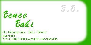 bence baki business card